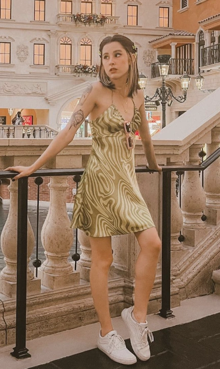 sachin and babi light blue dress Vegas Outfits